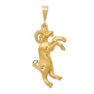 Million Charms 10k Yellow Gold Aries Zodiac Charm Pendant